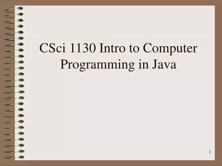 csci 1130 intro to computer programming in java