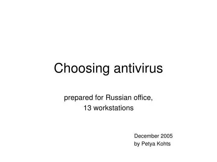 choosing antivirus