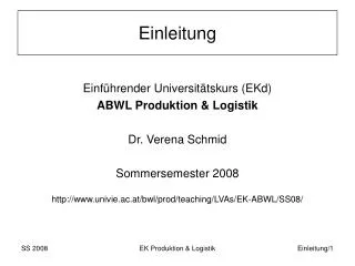 einleitung