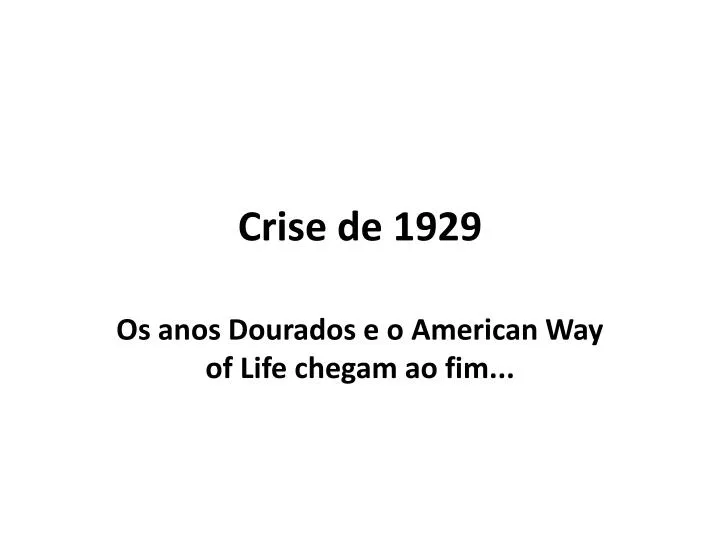 crise de 1929