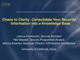 Chaos to Clarity: Consolidate Your Security Information into a Knowledge Base