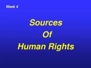 Sources Of Human Rights