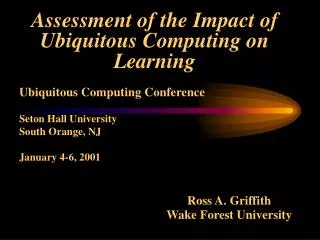 Assessment of the Impact of Ubiquitous Computing on Learning