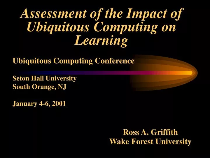 assessment of the impact of ubiquitous computing on learning