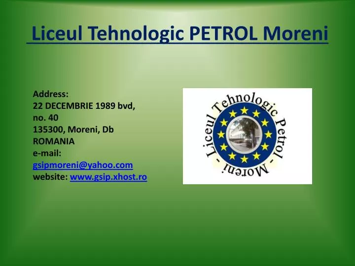 liceul tehnologic petrol moreni