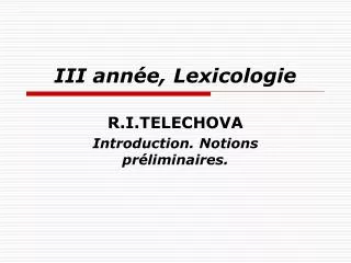 iii ann e lexicologie