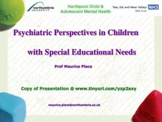 Psychiatric Perspectives in Children with Special Educational Needs