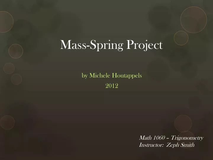 mass spring project