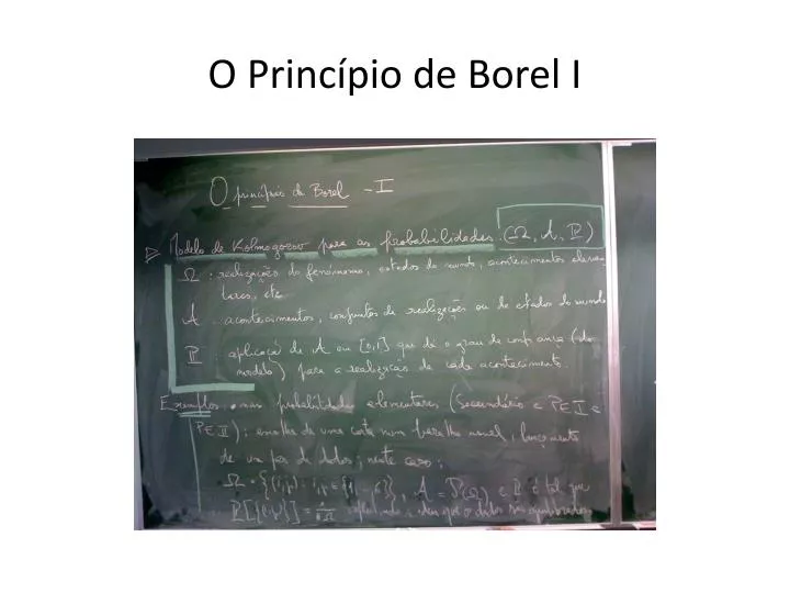 o princ pio de borel i