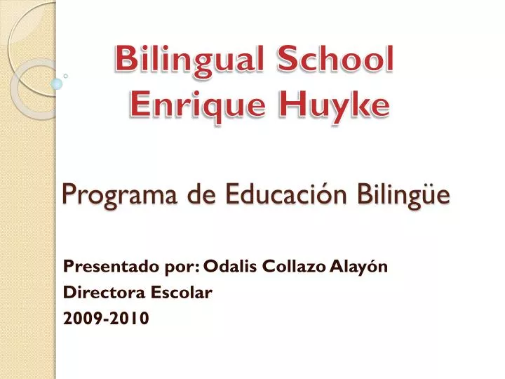 programa de educaci n biling e