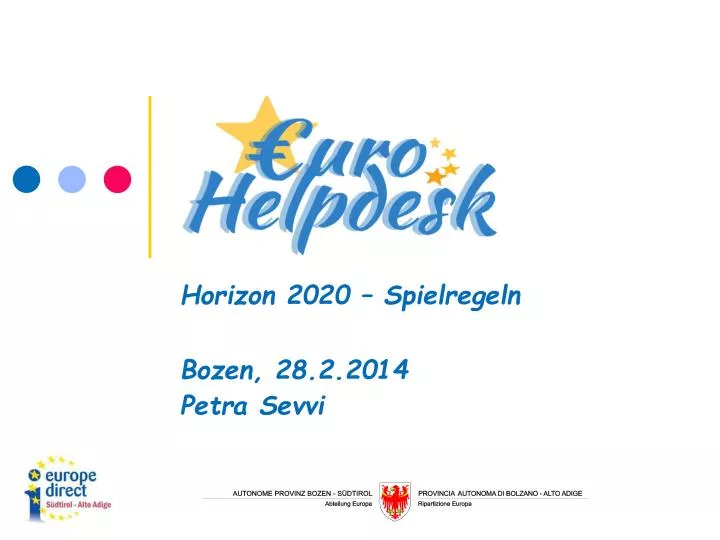 horizon 2020 spielregeln bozen 28 2 2014 petra sevvi