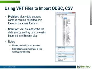 Using VRT Files to Import ODBC, CSV