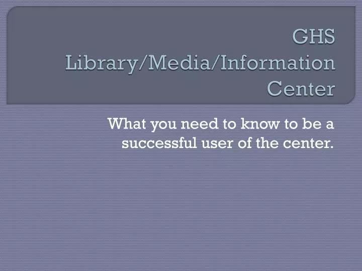 ghs library media information center