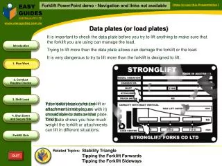 Data plates (or load plates)