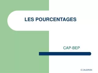 les pourcentages
