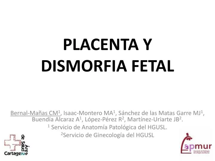 placenta y dismorfia fetal