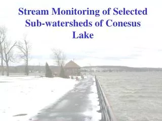Stream Monitoring of Selected Sub-watersheds of Conesus Lake