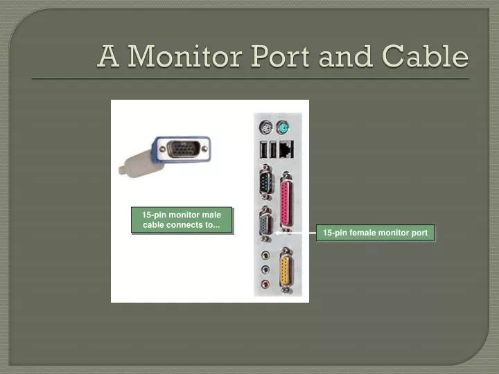 a monitor port and cable