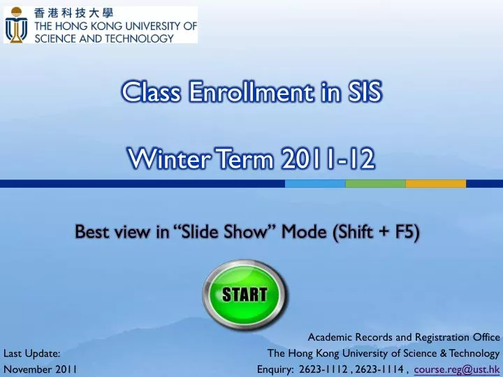 class enrollment in sis winter term 2011 12