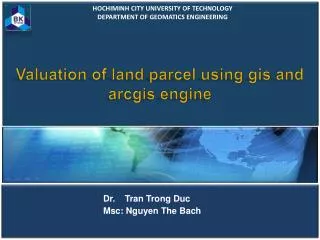 Valuation of land parcel using gis and arcgis engine
