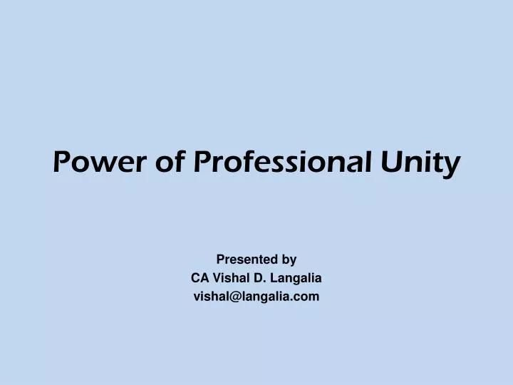 power of professional unity