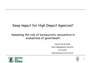 Deep impact for High Impact Agencies?