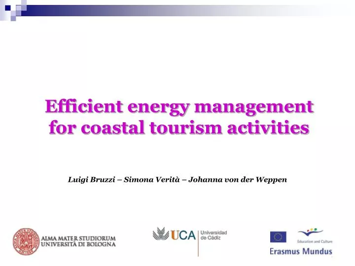 efficient energy management for coastal tourism activities