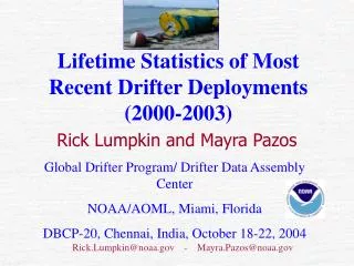 Lifetime Statistics of Most Recent Drifter Deployments (2000-2003)