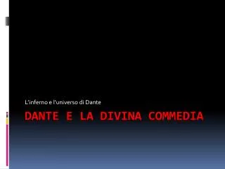 l inferno e l universo di dante