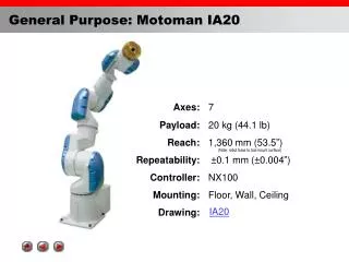 General Purpose: Motoman IA20