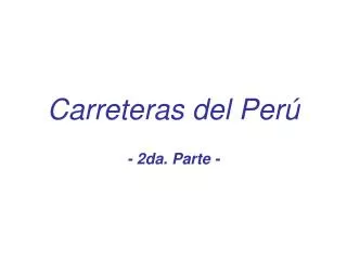 carreteras del per