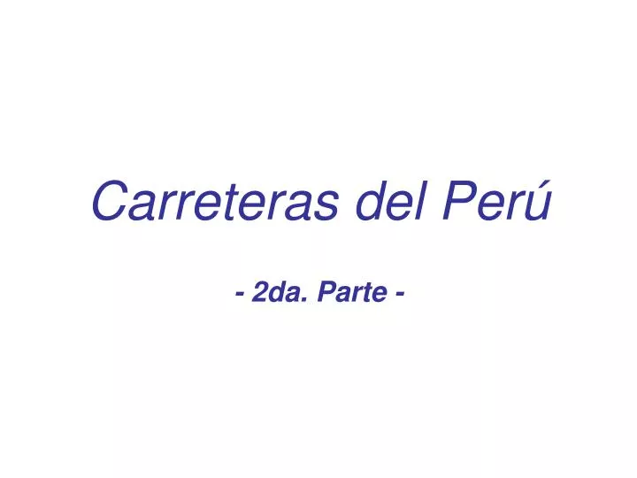 carreteras del per