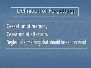 Definition of Forgetting: