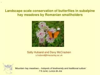 landscape scale conservation of butterflies in subalpine hay meadows by romanian smallholders