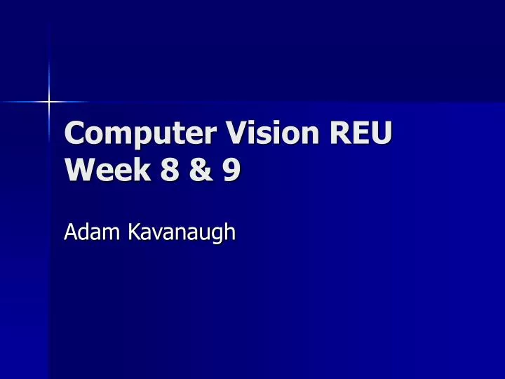 computer vision reu week 8 9