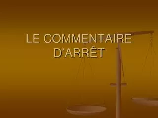 le commentaire d arr t