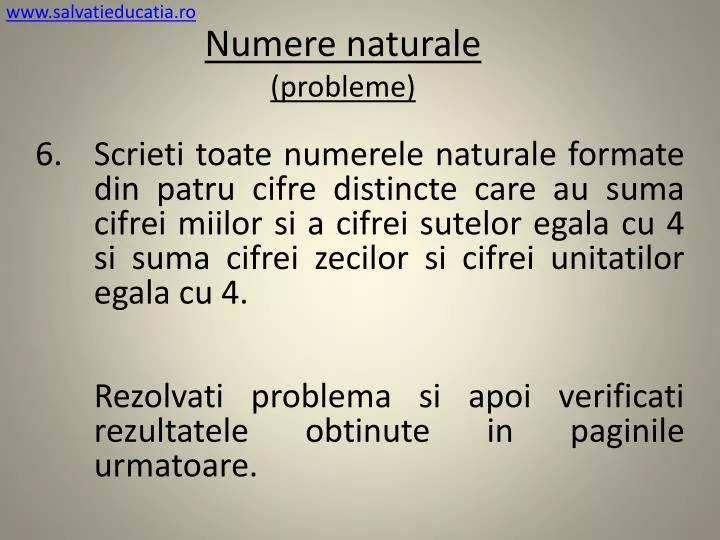 numere naturale probleme