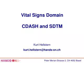 Vital Signs Domain CDASH and SDTM
