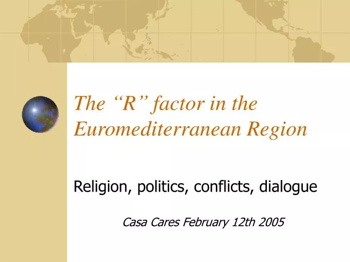 the r factor in the euromediterranean region
