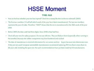 HSSE Moment