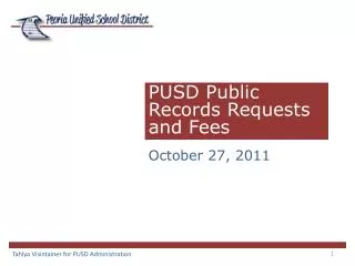PUSD Public Records Requests and Fees