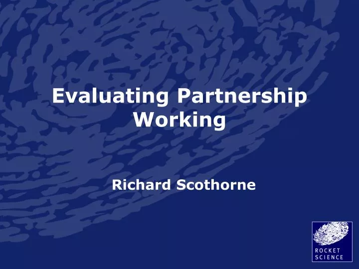 evaluating partnership working