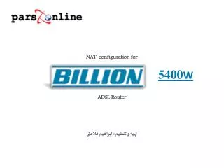 nat configuration for 5400 w adsl router