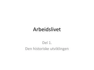 arbeidslivet