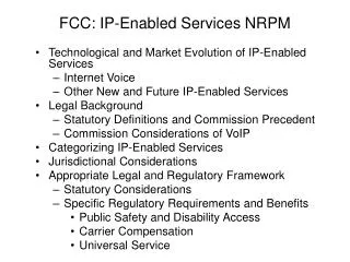 FCC: IP-Enabled Services NRPM