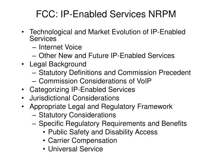 fcc ip enabled services nrpm