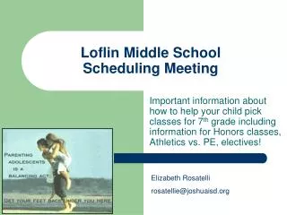 Loflin Middle School Scheduling Meeting