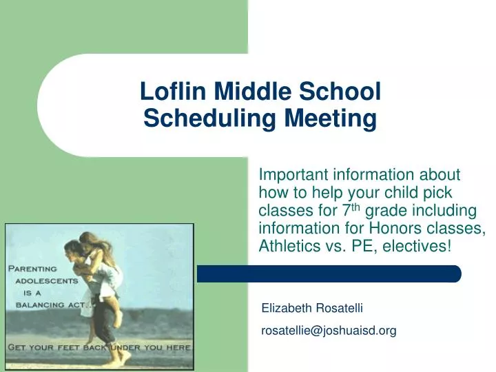 loflin middle school scheduling meeting