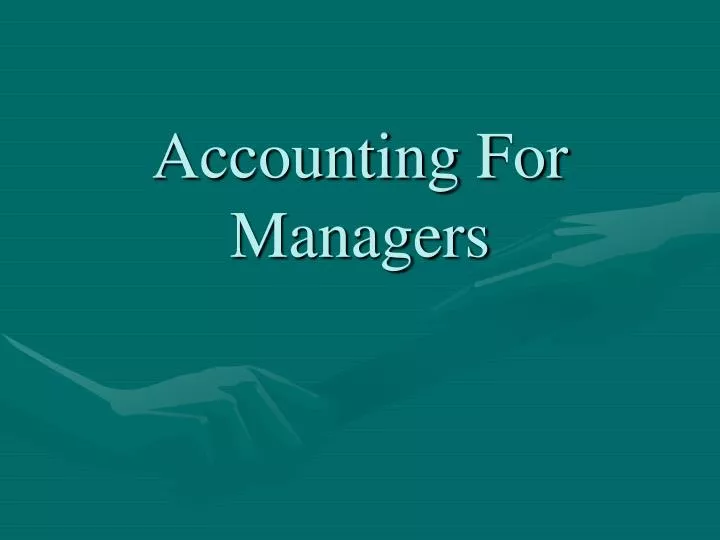 accounting for managers