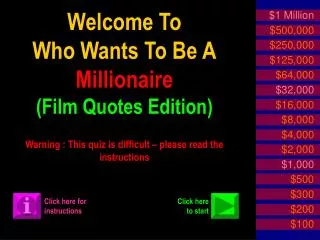 Welcome To Who Wants To Be A Millionaire (Film Quotes Edition)